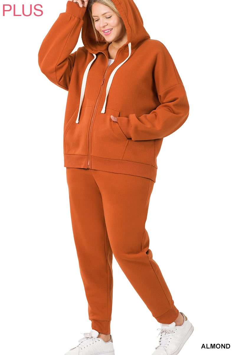 Plus Size Hoodie and Pants Set