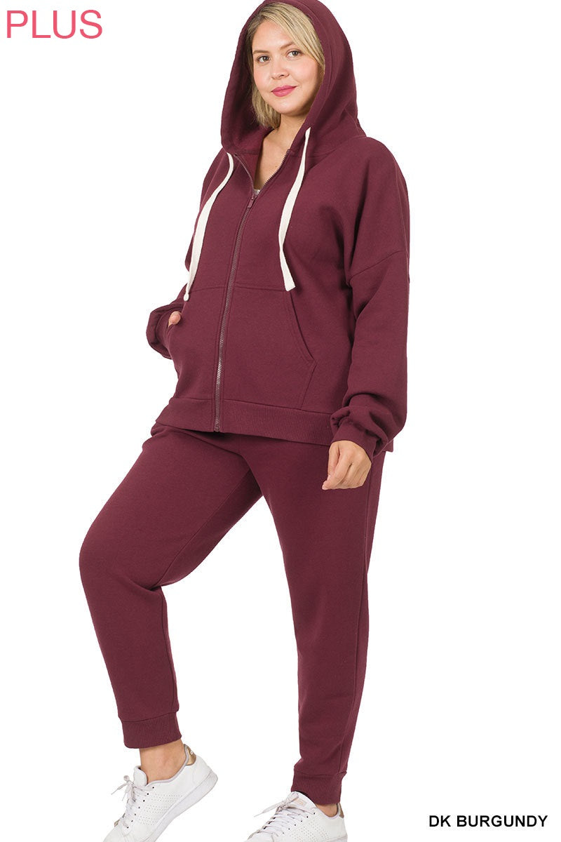 Plus Size Hoodie and Pants Set